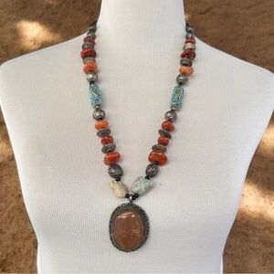 Vintage Tribal Boho Necklace ~ India Beaded 28"